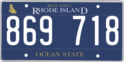 RI license plate 869718