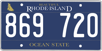 RI license plate 869720