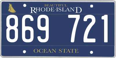 RI license plate 869721