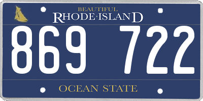 RI license plate 869722