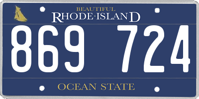 RI license plate 869724
