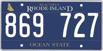 RI license plate 869727