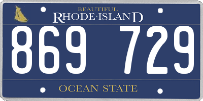 RI license plate 869729