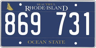 RI license plate 869731