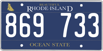 RI license plate 869733