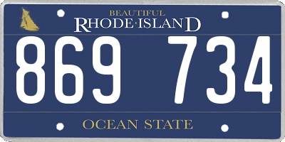 RI license plate 869734