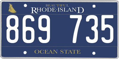 RI license plate 869735
