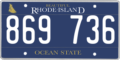 RI license plate 869736
