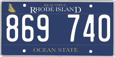 RI license plate 869740