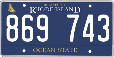 RI license plate 869743