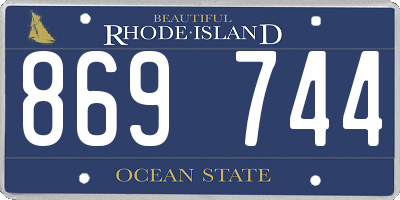 RI license plate 869744