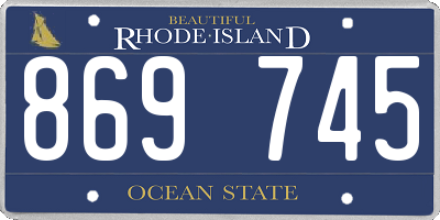 RI license plate 869745