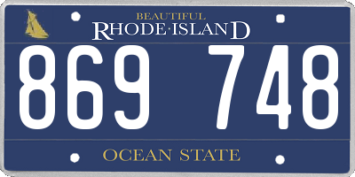 RI license plate 869748
