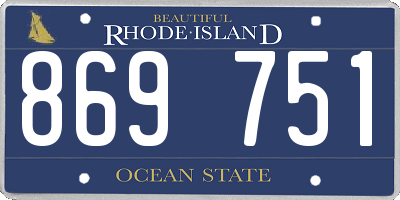 RI license plate 869751