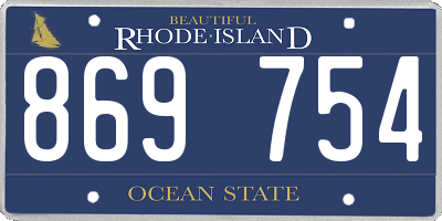 RI license plate 869754