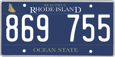 RI license plate 869755
