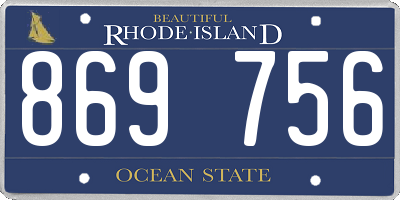 RI license plate 869756