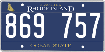 RI license plate 869757