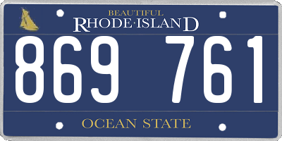 RI license plate 869761