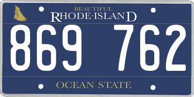 RI license plate 869762