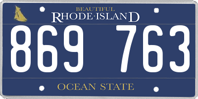 RI license plate 869763
