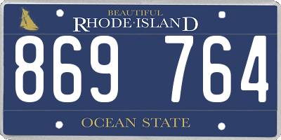RI license plate 869764