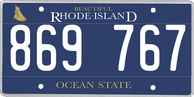 RI license plate 869767