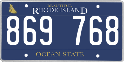 RI license plate 869768