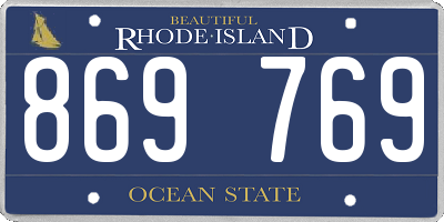 RI license plate 869769