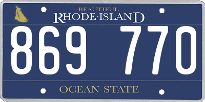 RI license plate 869770