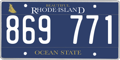RI license plate 869771