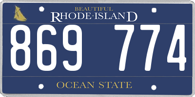 RI license plate 869774