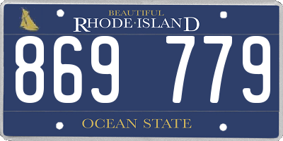 RI license plate 869779