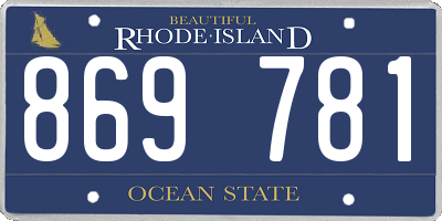 RI license plate 869781