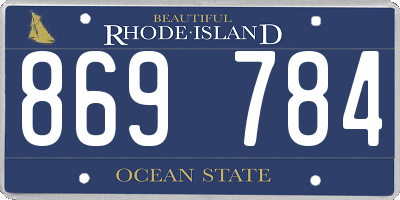 RI license plate 869784