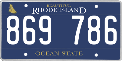 RI license plate 869786