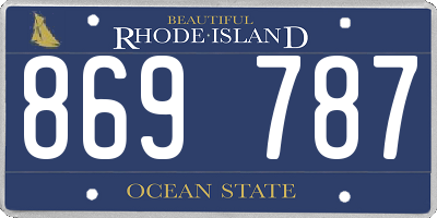 RI license plate 869787