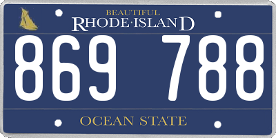 RI license plate 869788