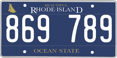 RI license plate 869789