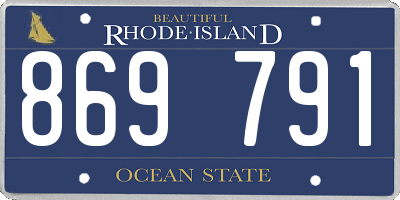RI license plate 869791