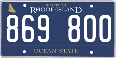 RI license plate 869800