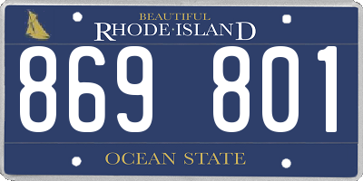 RI license plate 869801