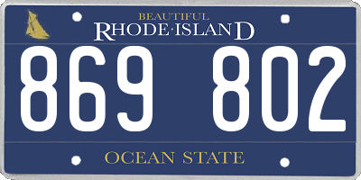 RI license plate 869802