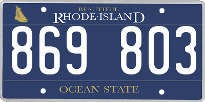 RI license plate 869803