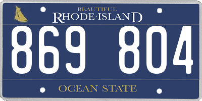RI license plate 869804
