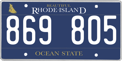 RI license plate 869805
