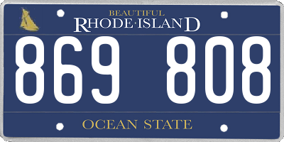 RI license plate 869808