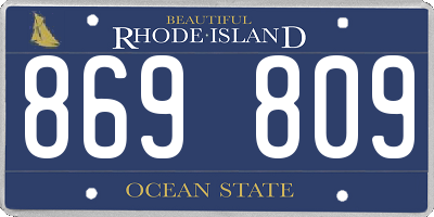 RI license plate 869809