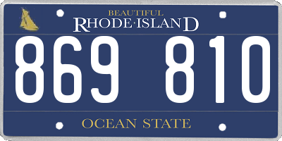 RI license plate 869810