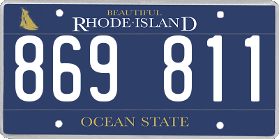 RI license plate 869811